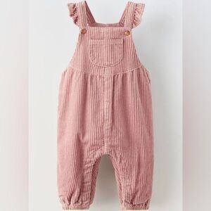 ZARA Pink Corduroy Kids Overalls